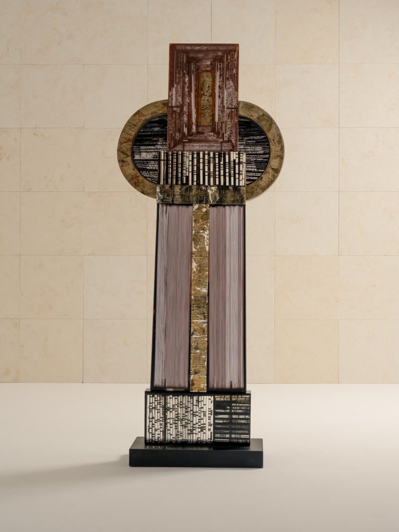 "Samouraï Noir et Or" totem