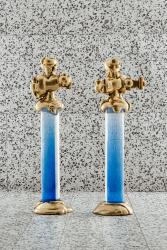 Pair of illuminated columns